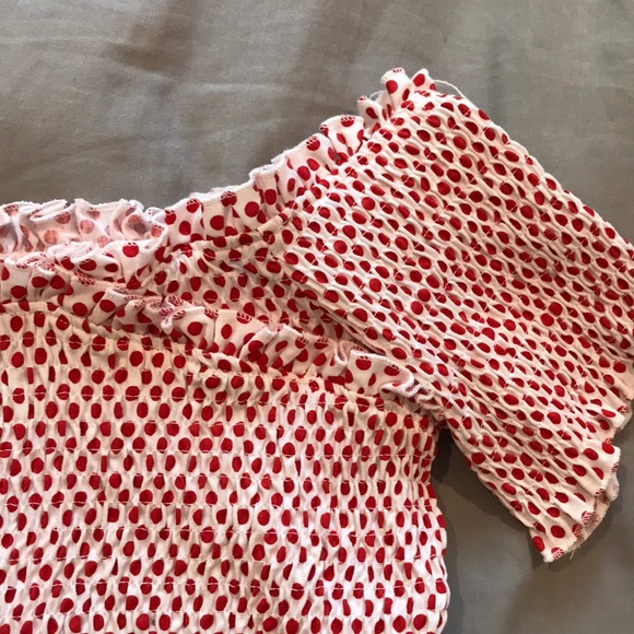 Zara Tops Zara Off The Shoulder Puffed Sleeve Crop Top Poshmark